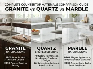 Granite vs Quartz vs Marble Complete Countertop Materials Comparison Guide