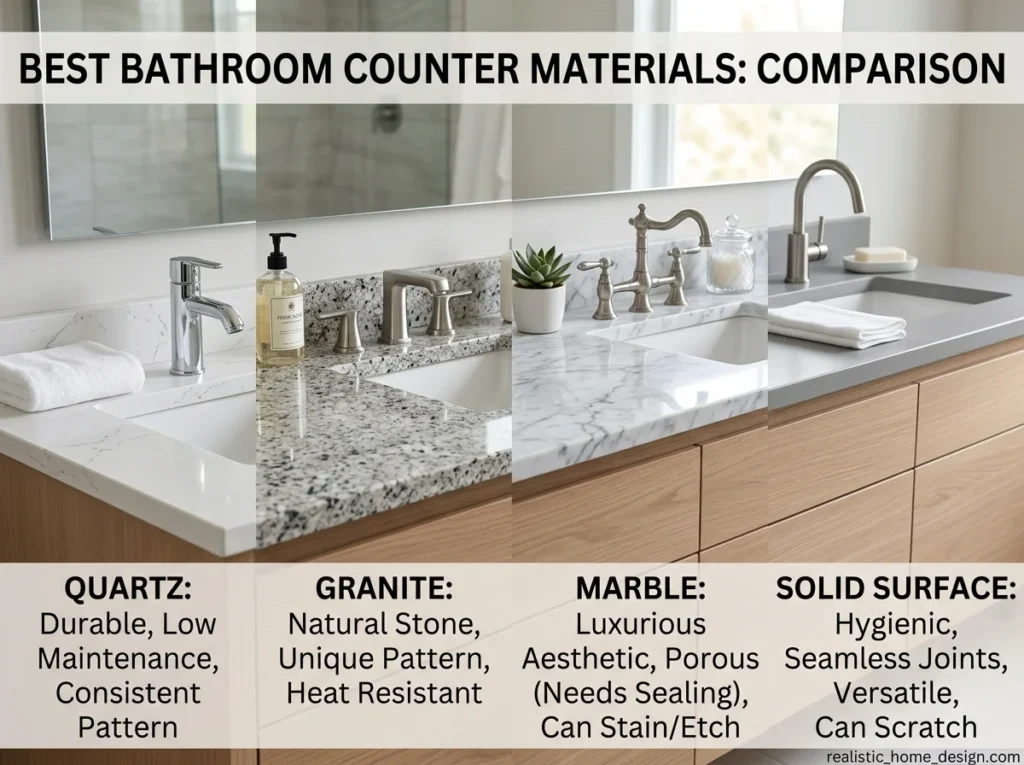 Best Bathroom Counter Materials Comparison