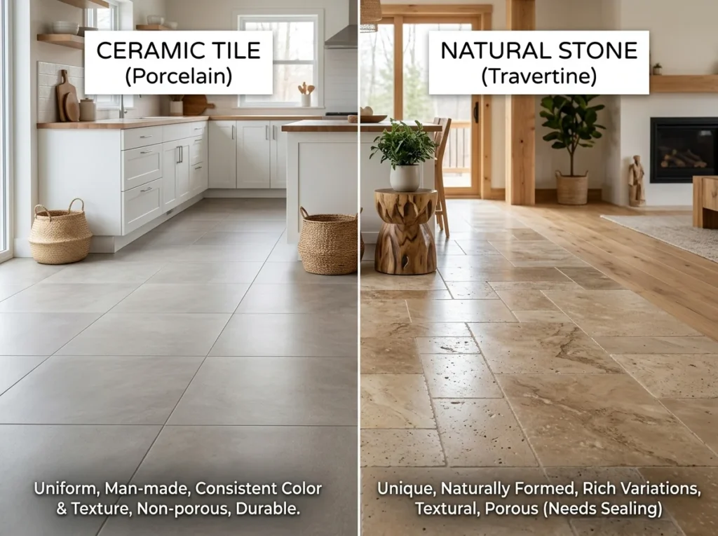 What Is the Difference Between Ceramic Tile and Natural Stone