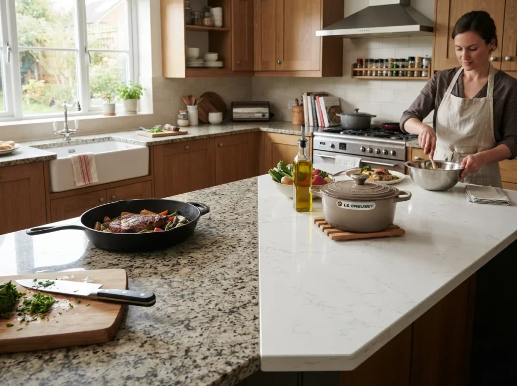 How Quartz and Granite Hold Up in a Working Kitchen